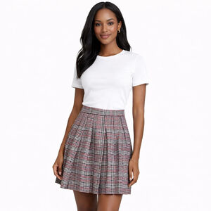 Women's BAGATELLE COLLECTION Red Plaid Mini Skirt M